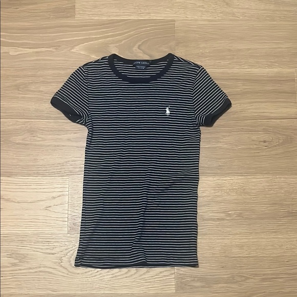 Polo by Ralph Lauren Black and White Striped Tee - Picture 1 of 1